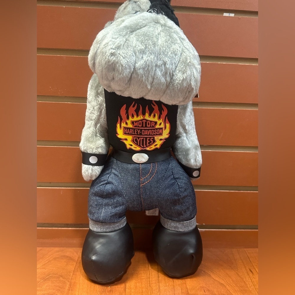 Harley-Davidson Gray Plush Dog with Black Accents - Picture 2 of 7